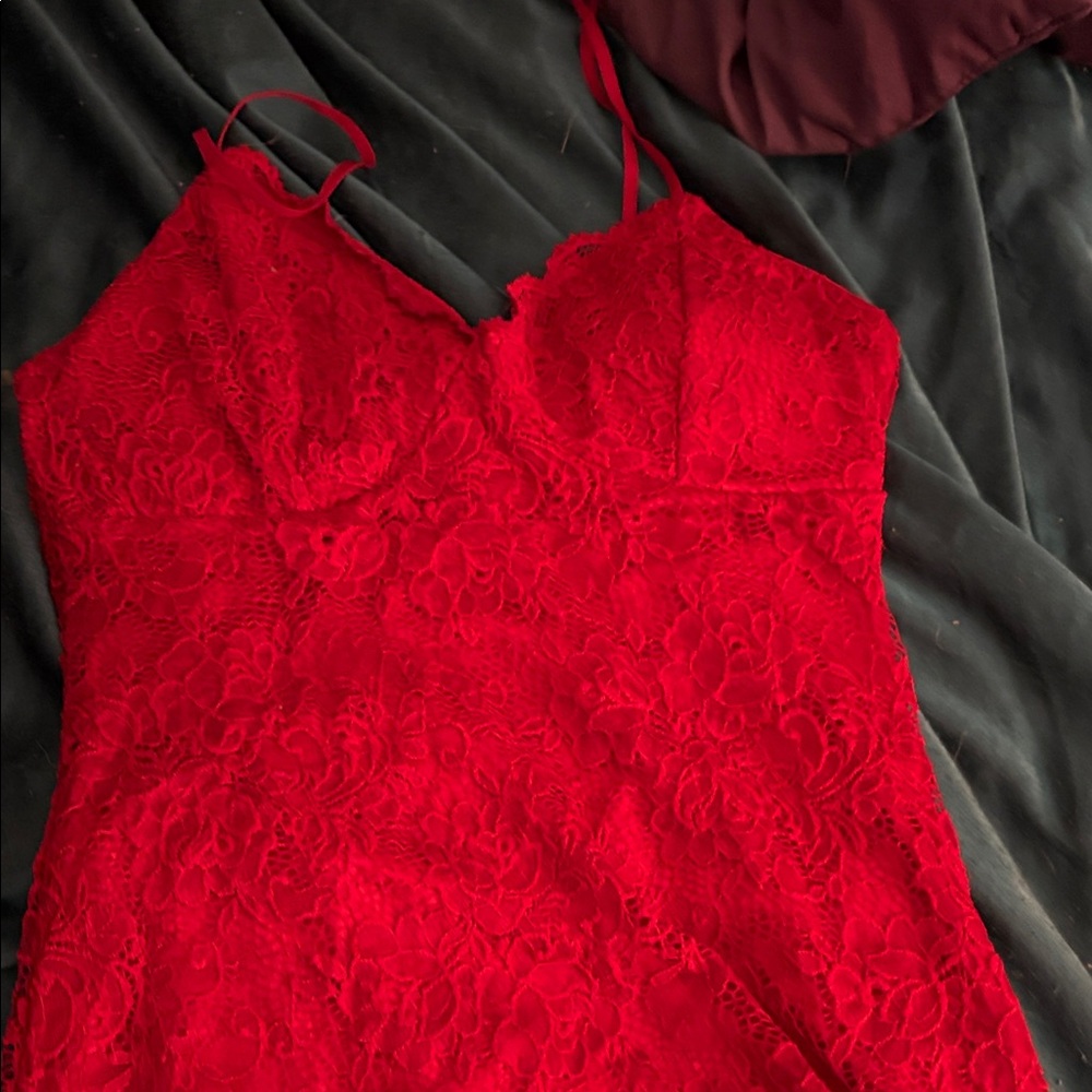 Elegant Red Lace dress